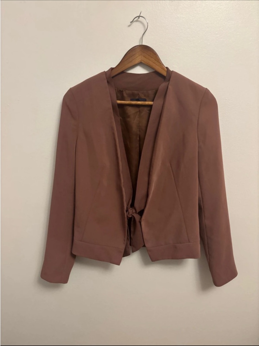 GAP Dusty Rose Tie-Front Blazer